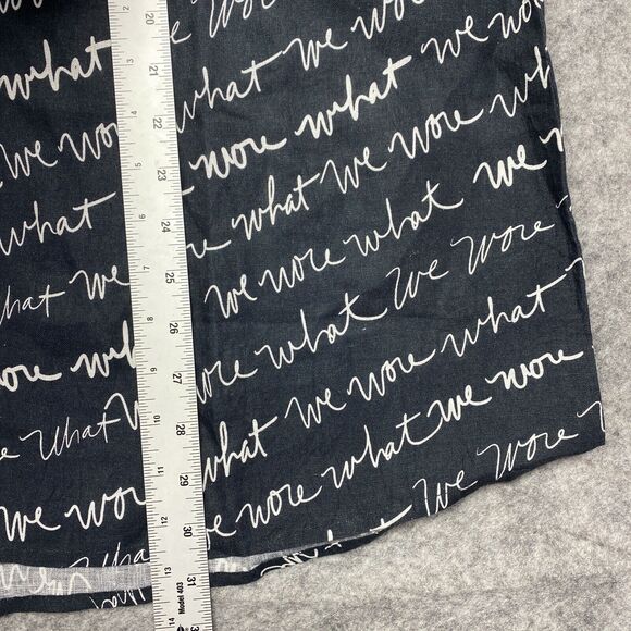 WeWoreWhat Black Scrip Print Cover Up Shirt Dress Small Linen New Beach Resort - Picture 7 of 12